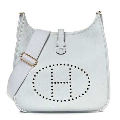 Hermes Taurillon Clemence Evelyne III GM Bleu Pale 1 of 14