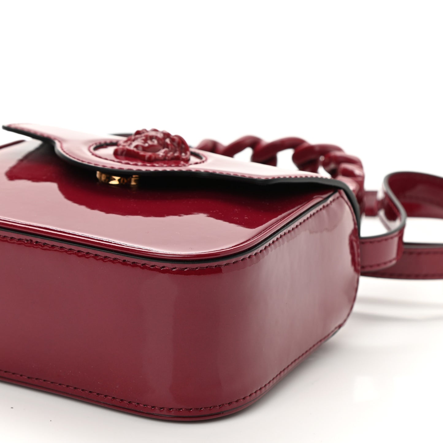 Patent Mini La Medusa Bag Claret