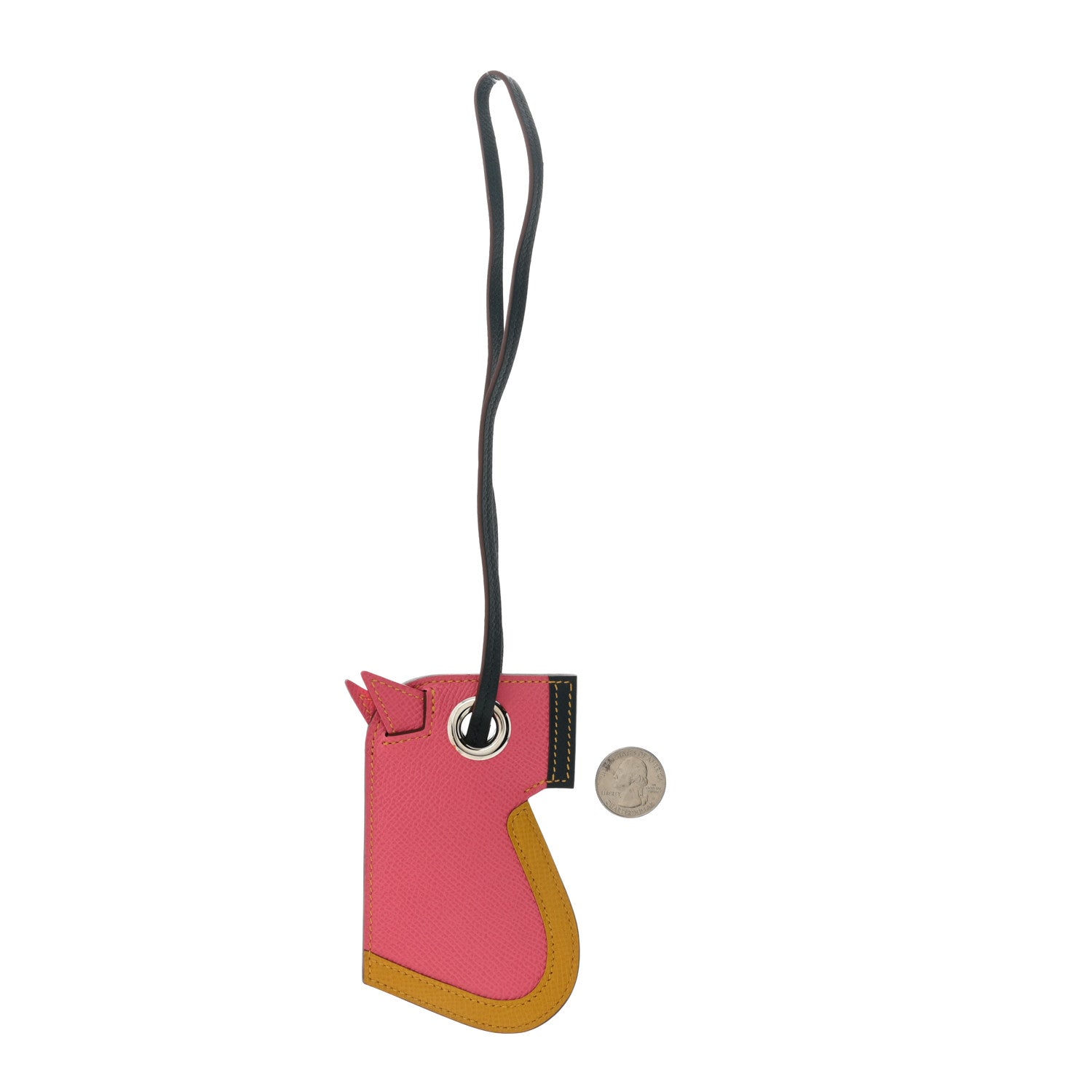 Hermes Epsom Camail Key Holder Rose Azalee Ambre Vert 2 of 5