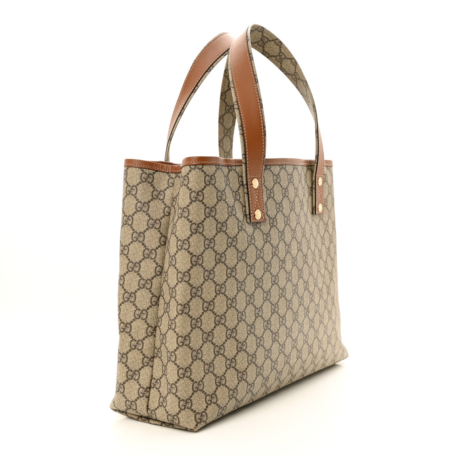 Gucci GG Plus Monogram Medium Signature Web Loop Tote Light Brown 3 of 15