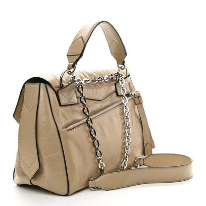 Givenchy Creased Patent Calfskin Medium ID Flap Beige 3 of 9