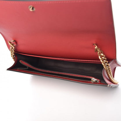 Gucci Calfskin Queen Margaret Chain Wallet Blue Agata Hibiscus Red Mystic White 5 of 6