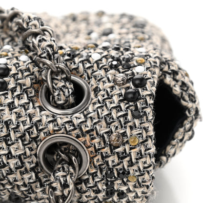 Chanel Crystal Tweed Quilted Medium Single Flap Black 14 of 15