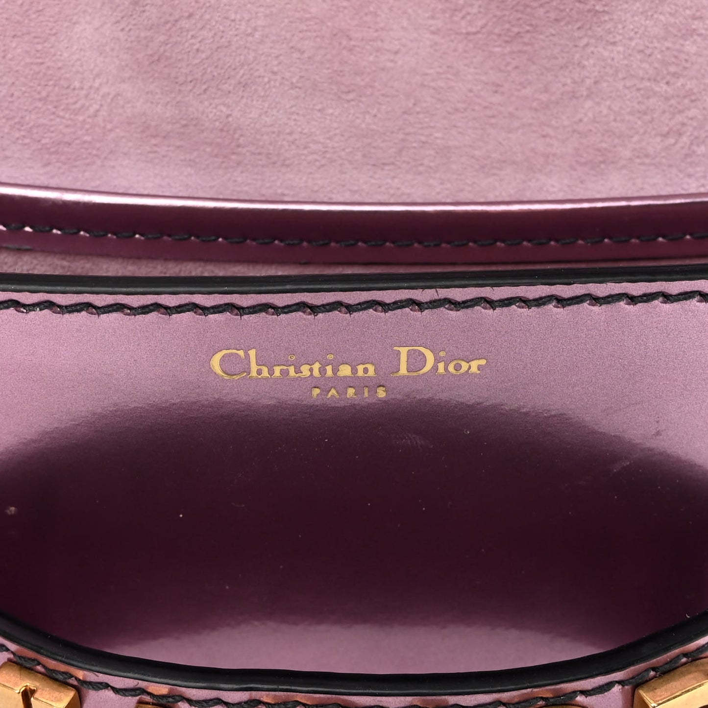 Metallic Calfskin J'Adior Mini Chain Flap Bag Pink