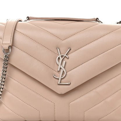Saint Laurent Calfskin Y Quilted Monogram Small Loulou Chain Satchel Marble Pink 7 of 10