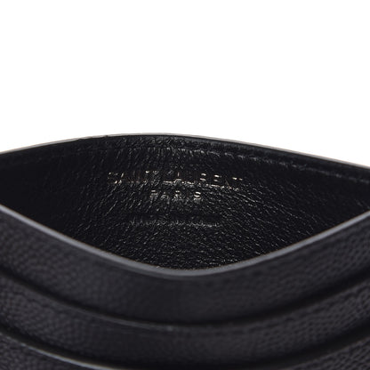Saint Laurent Grain De Poudre Geo Print Monogram Credit Card Case Black White 6 of 8