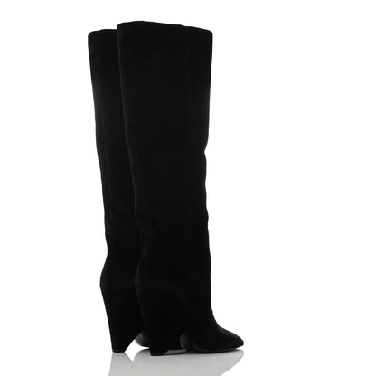 Saint Laurent Velvet Niki 105 Thigh High Boots 36 Black 4 of 7
