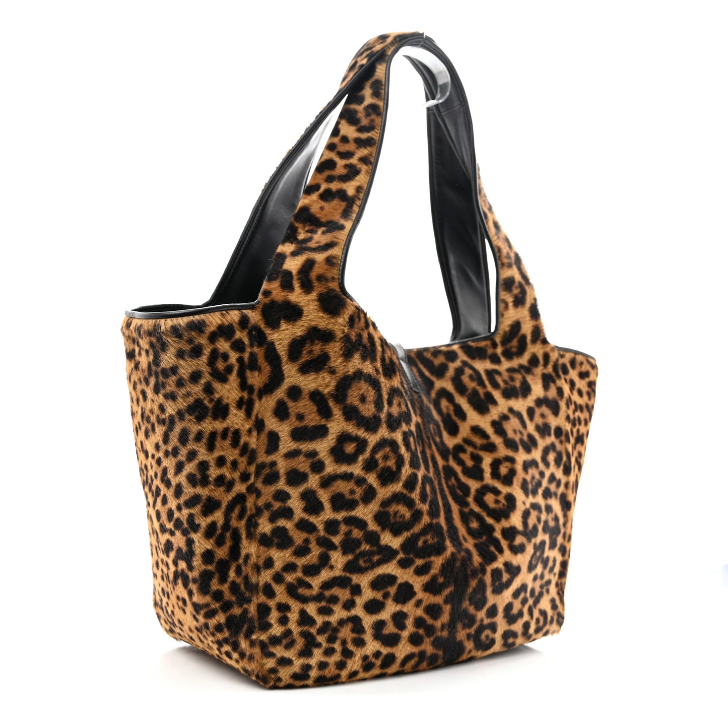 Pony Hair Nappa Leopard Print Le 5 A 7 Bea Tote Earth Black