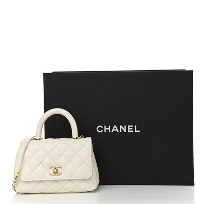 Chanel Caviar Quilted Extra Mini Coco Handle Flap White 11 of 11