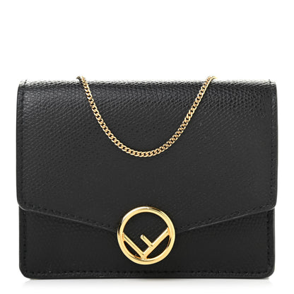 Fendi Vitello Cruise F is Fendi Geometric Flap Wallet on Chain Black 1 of 8