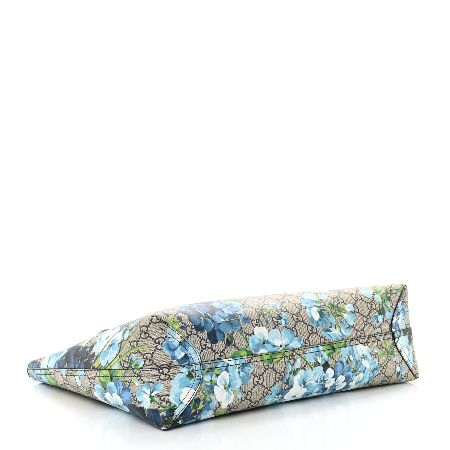 GG Supreme Monogram Blooms Medium Reversible Tote Beige Blue Navy