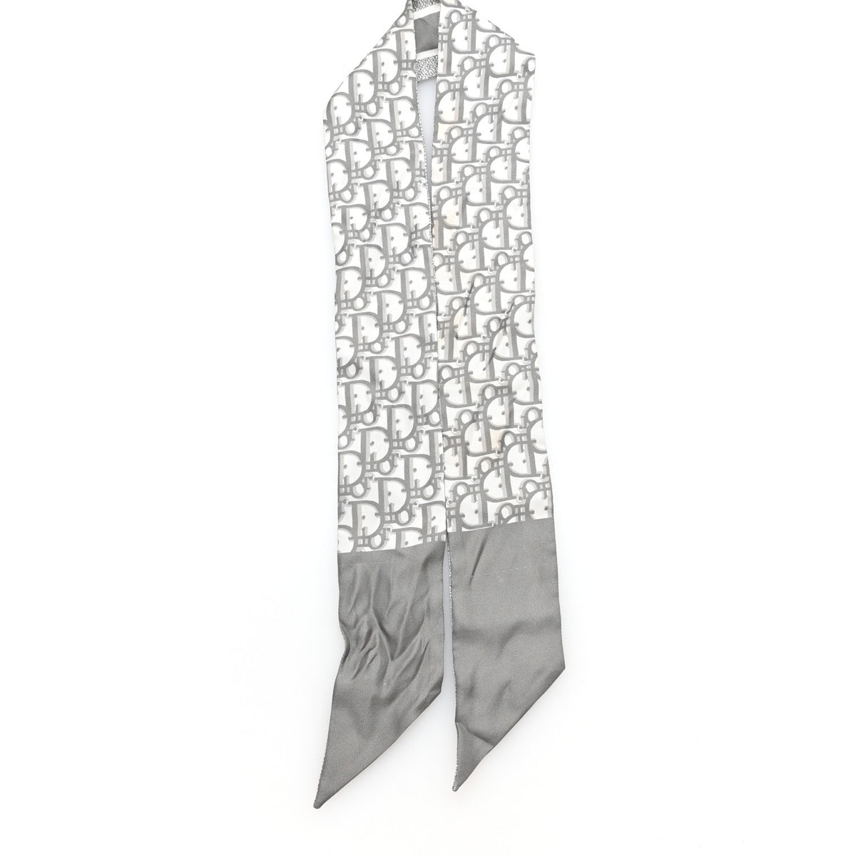 Silk Oblique Mitzah Scarf Grey