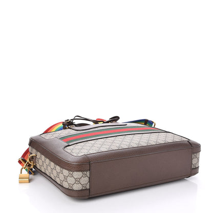 Gucci GG Supreme Monogram Web Slim Briefcase Brown 4 of 7