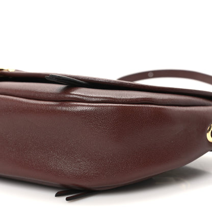 Celine Shiny Lambskin Soft Triomphe Little Half Moon Bag Deep Brown 8 of 8