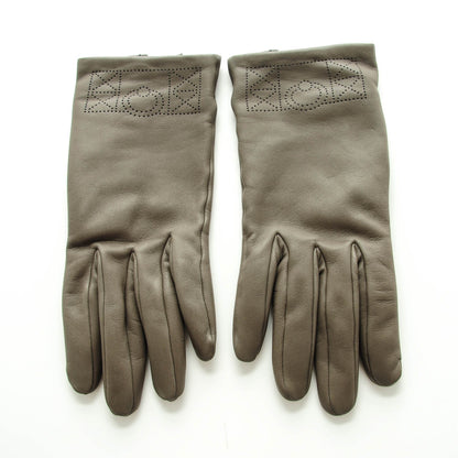 Hermes Lambskin Perforated Medor Gloves 7.5 Etain 3 of 6