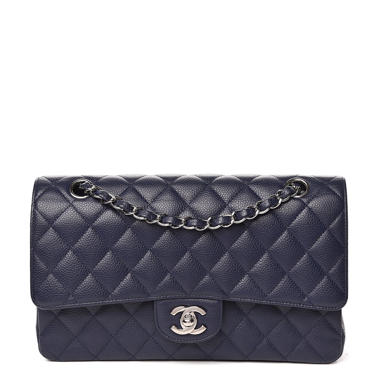 Chanel Caviar Quilted Medium Double Flap Navy 1 of 14