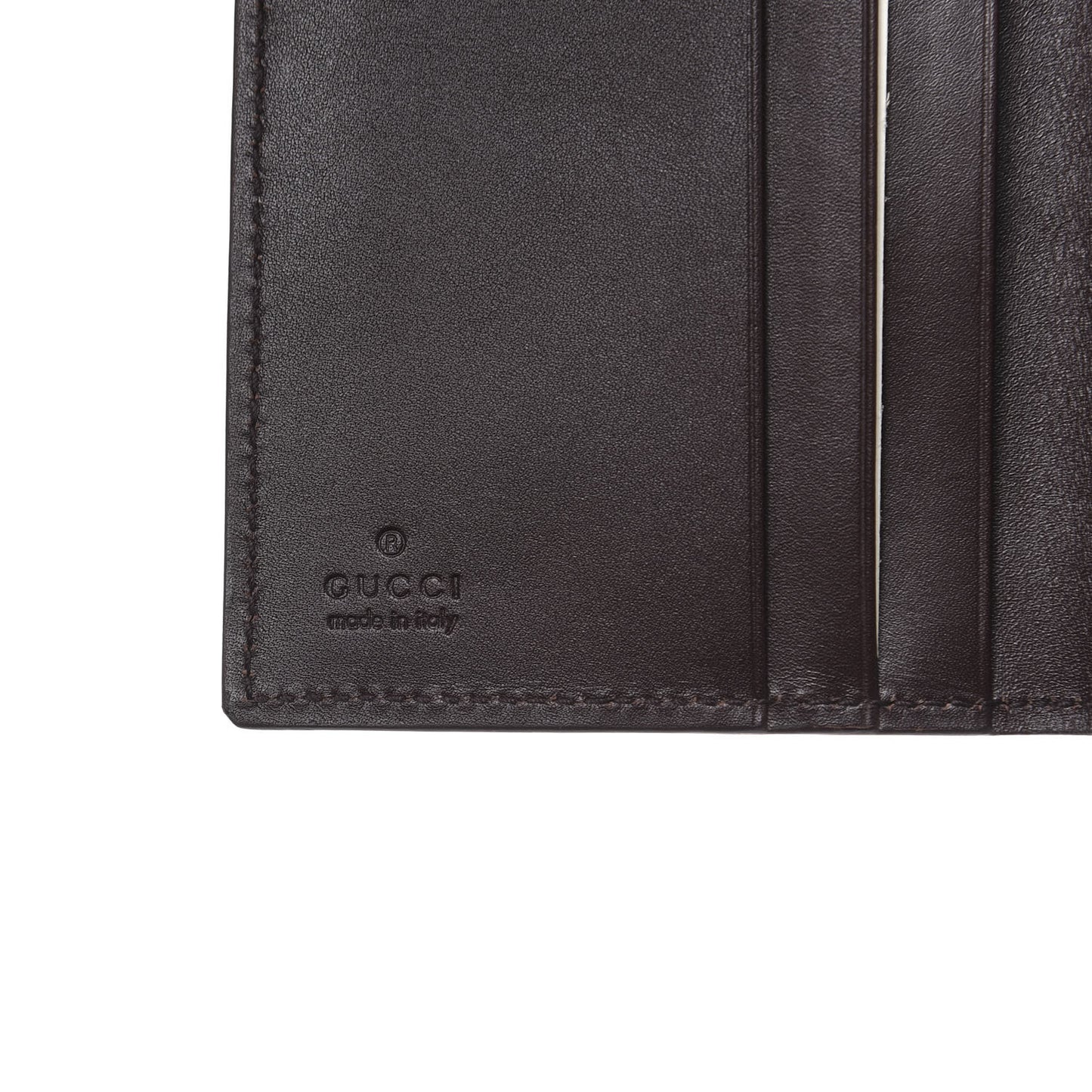 Guccissima Margaux Calfskin Avel Train Pass Card Case Chocolate