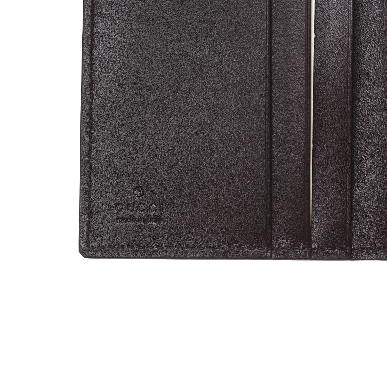 Gucci Guccissima Margaux Calfskin Avel Train Pass Card Case Chocolate 6 of 8