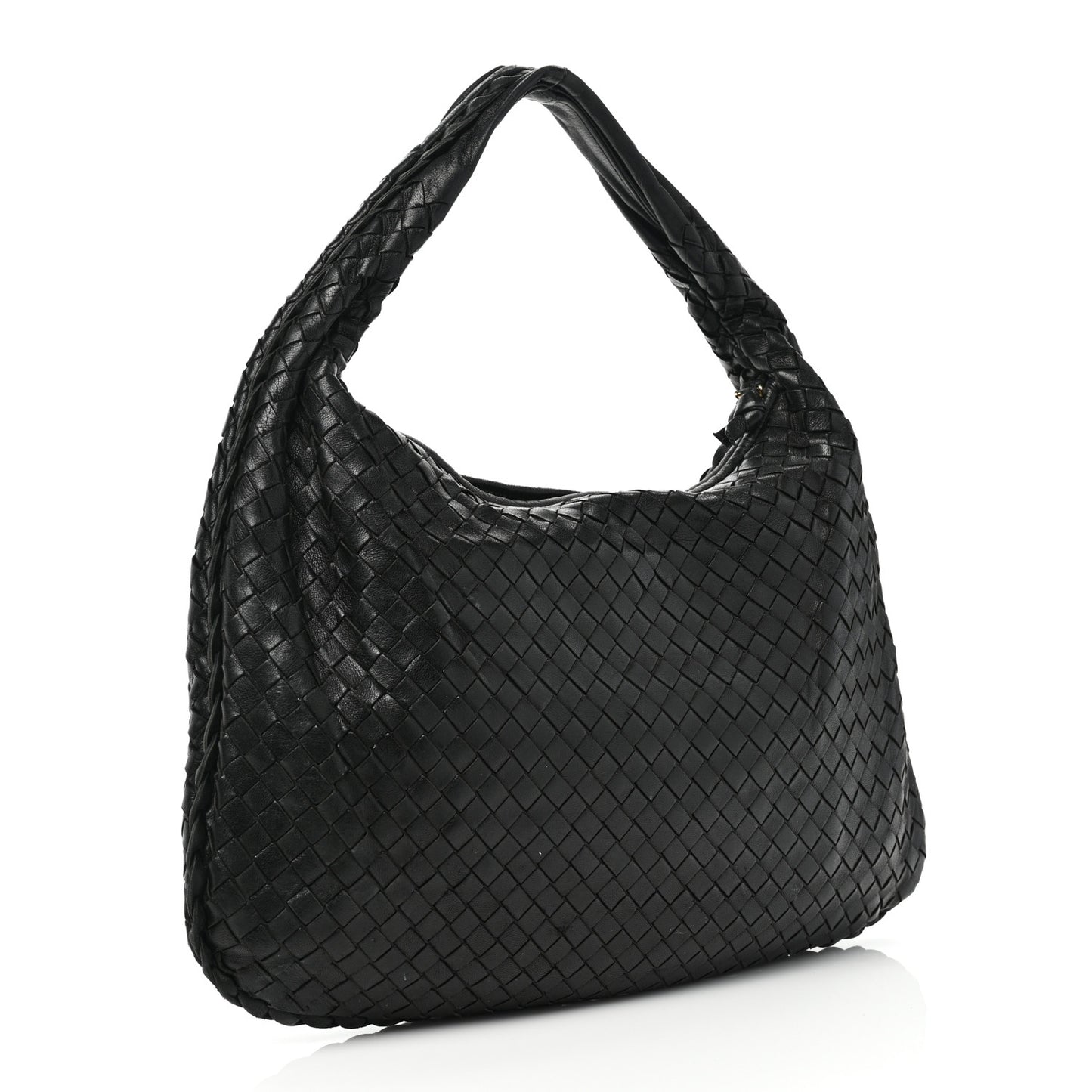 Nappa Intrecciato Large Veneta Hobo Black