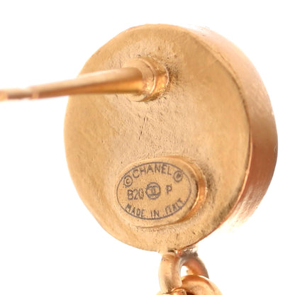Chanel Crystal CC Drop Earrings Gold 4 of 4
