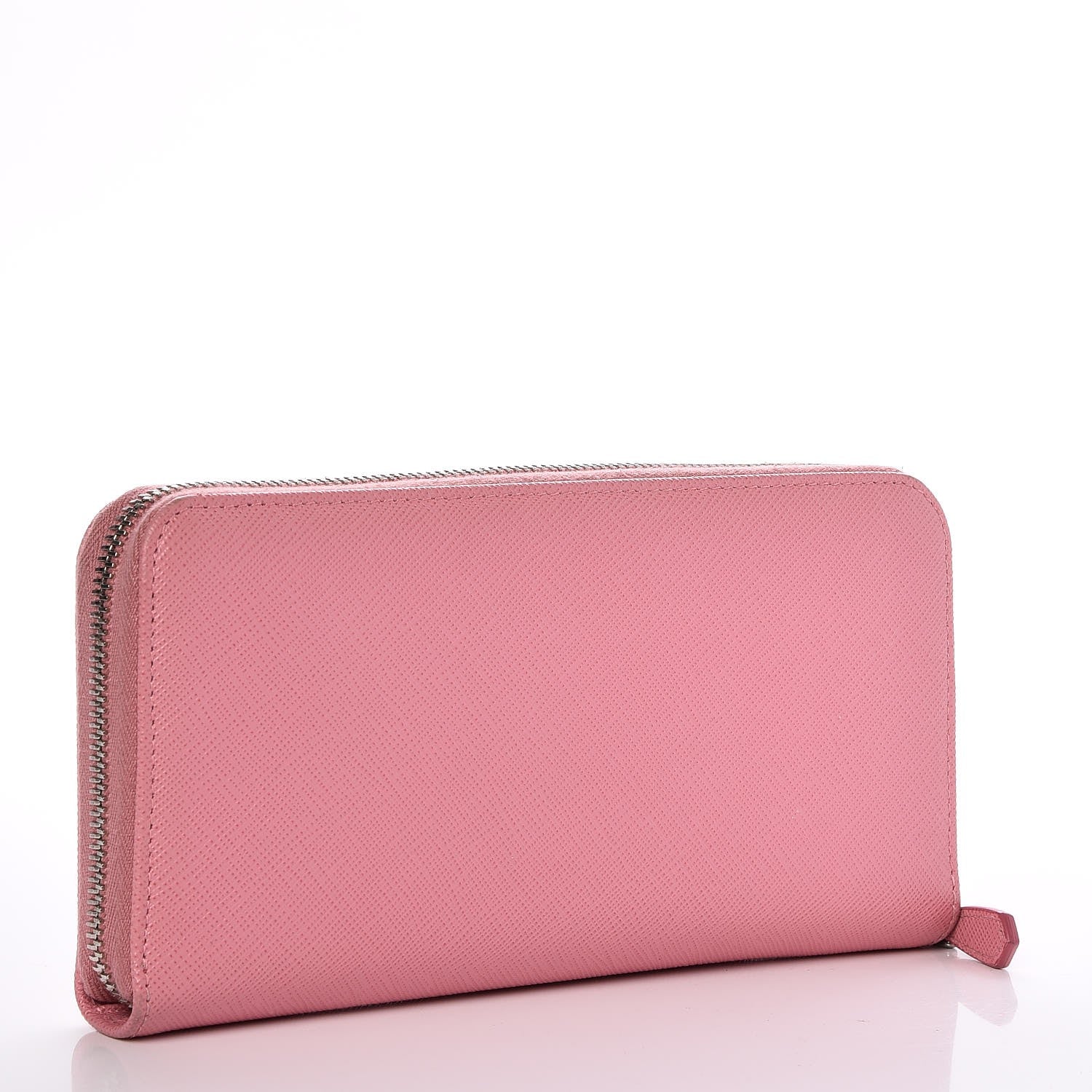 Prada Saffiano Metal Zip Around Wallet Petalo 3 of 8