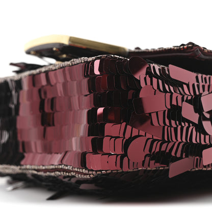 Fendi Sequin Paillettes Vitello Grace Sex and the City Mini Baguette Granata 10 of 10