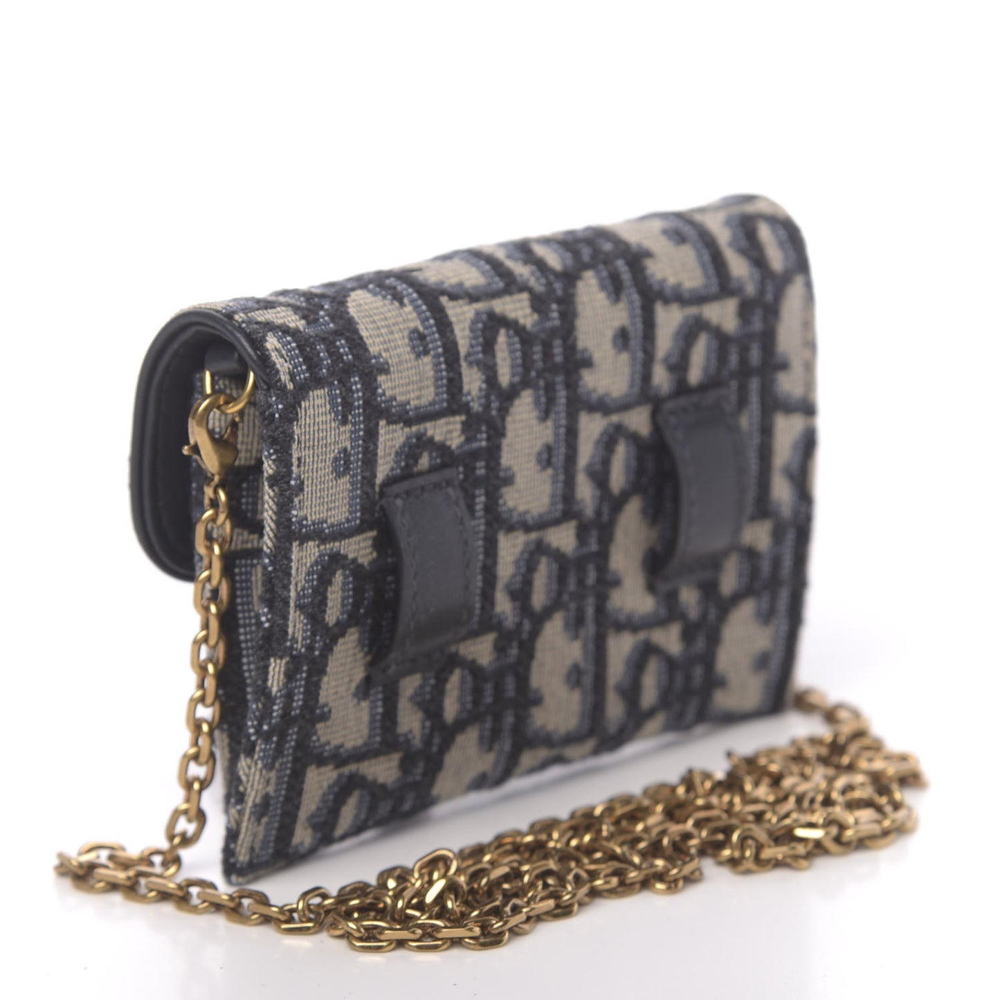 Oblique Nano Saddle Chain Pouch Blue