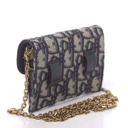 Christian Dior Oblique Nano Saddle Chain Pouch Blue 3 of 11
