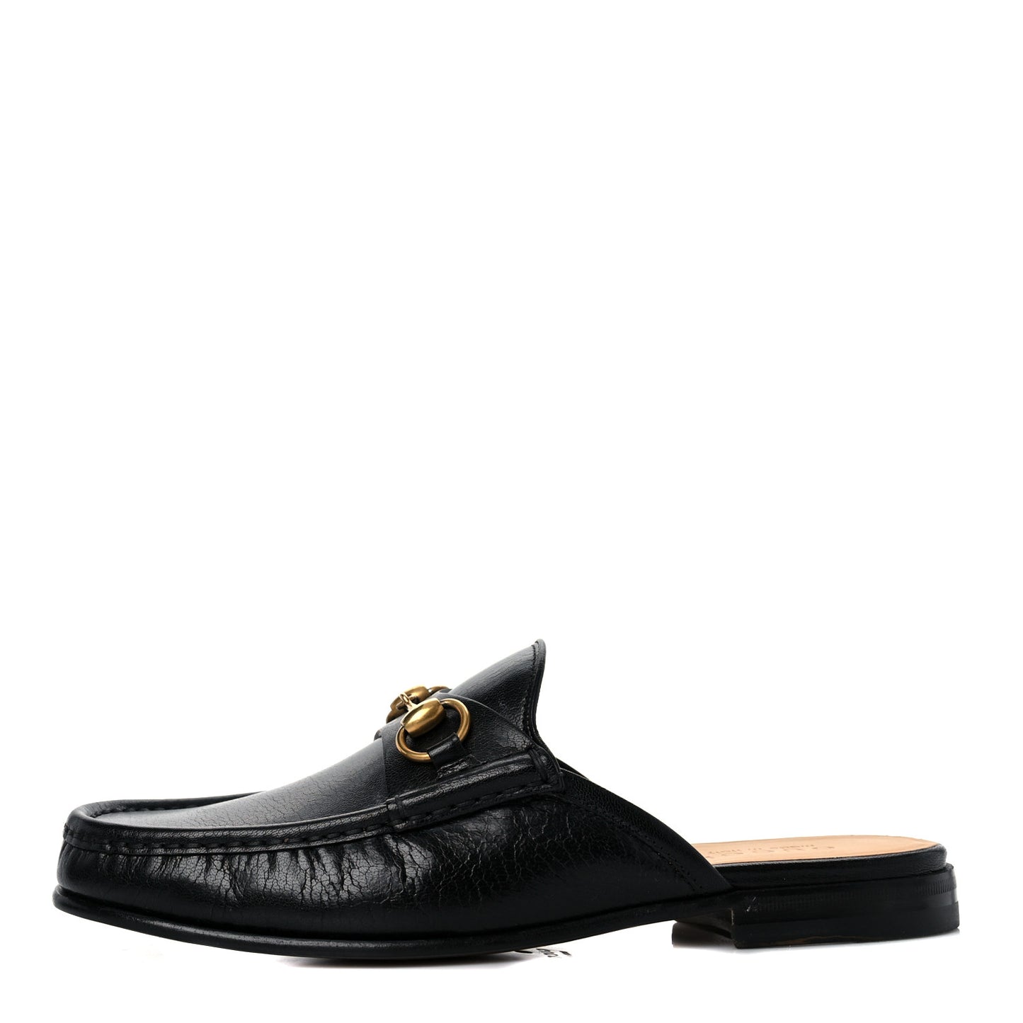 Goatskin Mens Horsebit Slippers 7 Black