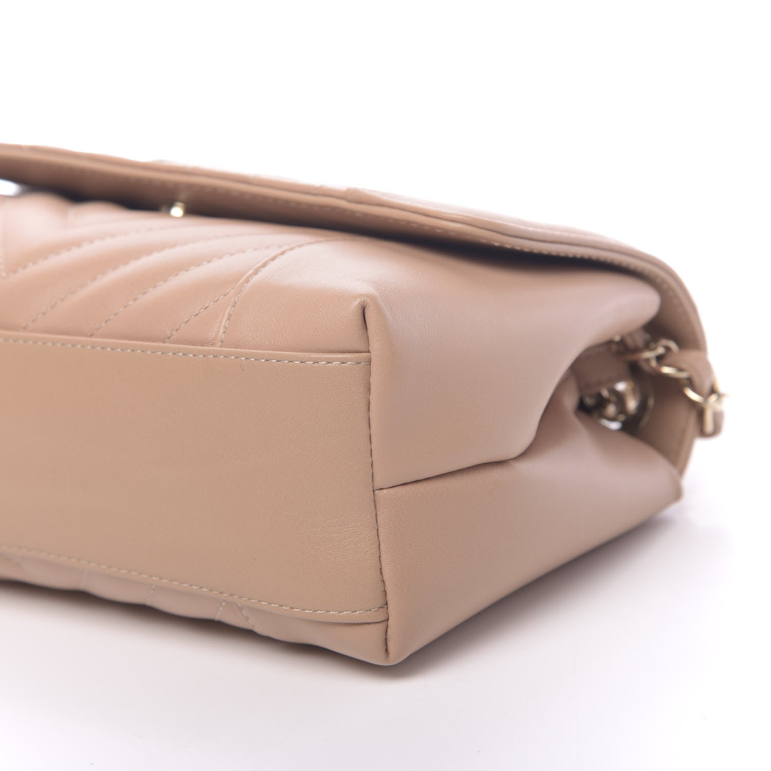 Chanel Calfskin Quilted Small Daily Chevron Flap Beige 9 of 10