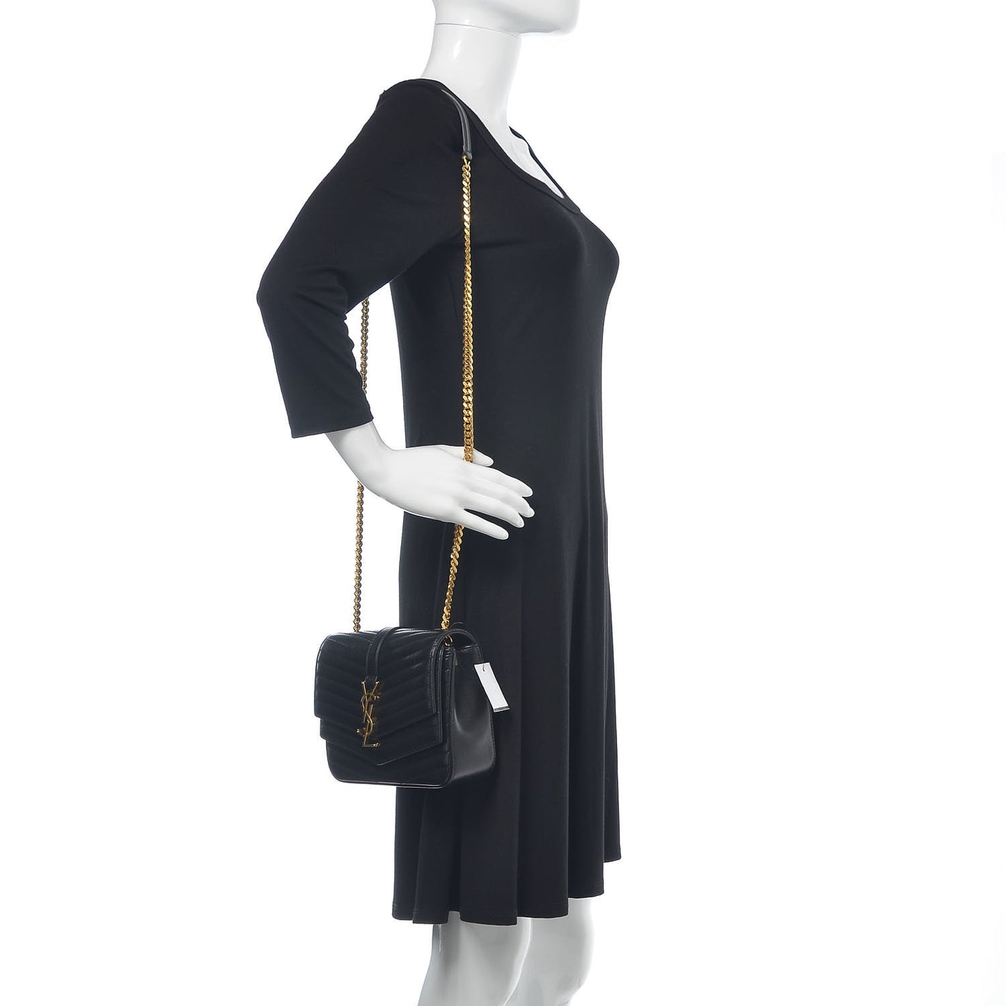 Lambskin Matelasse Chevron Monogram Small Sulpice Bag Black