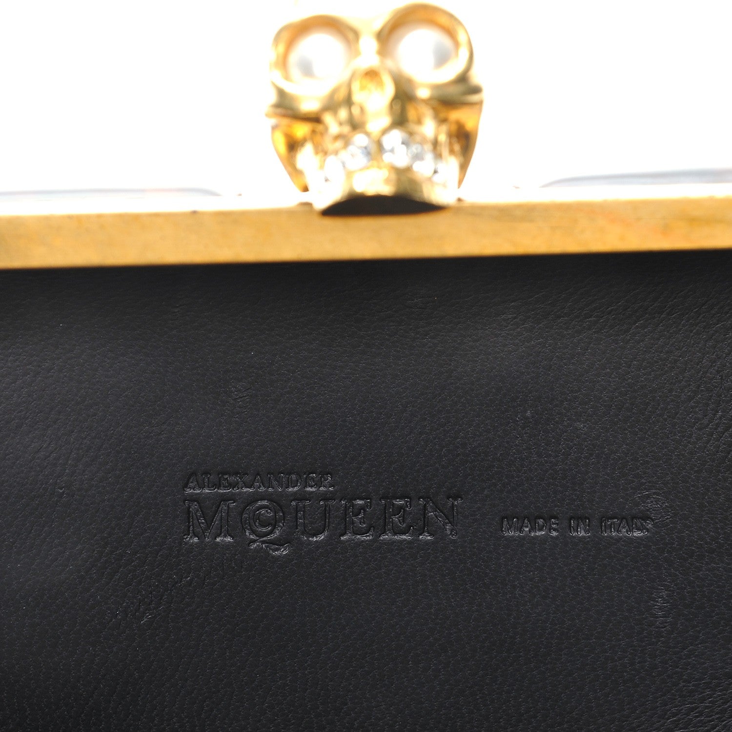 Alexander McQueen Patent Leopard Print Britannia Skull Box Clutch 6 of 7