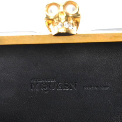 Alexander McQueen Patent Leopard Print Britannia Skull Box Clutch 6 of 7