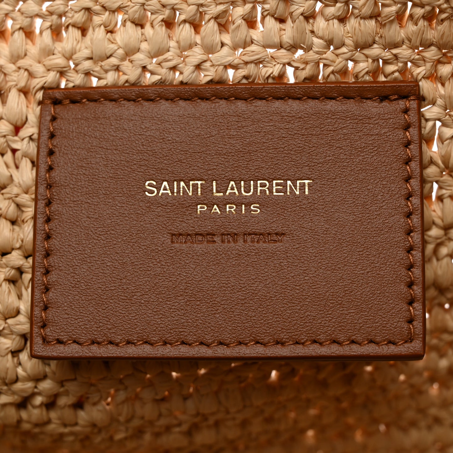 Raffia Calfskin Gaby Crossbody Bag Natural Brick