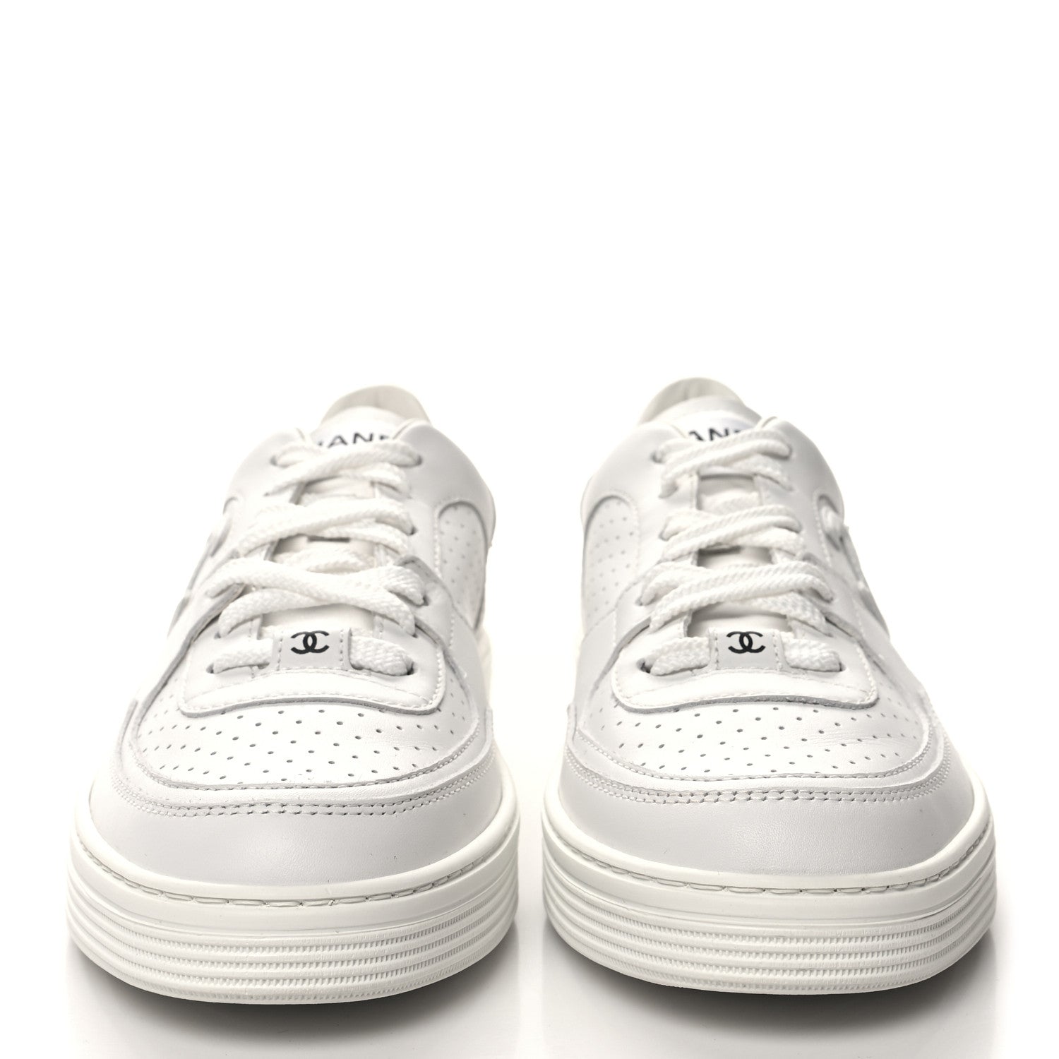 Chanel Calfskin CC Womens Sneakers 38 White 2 of 9