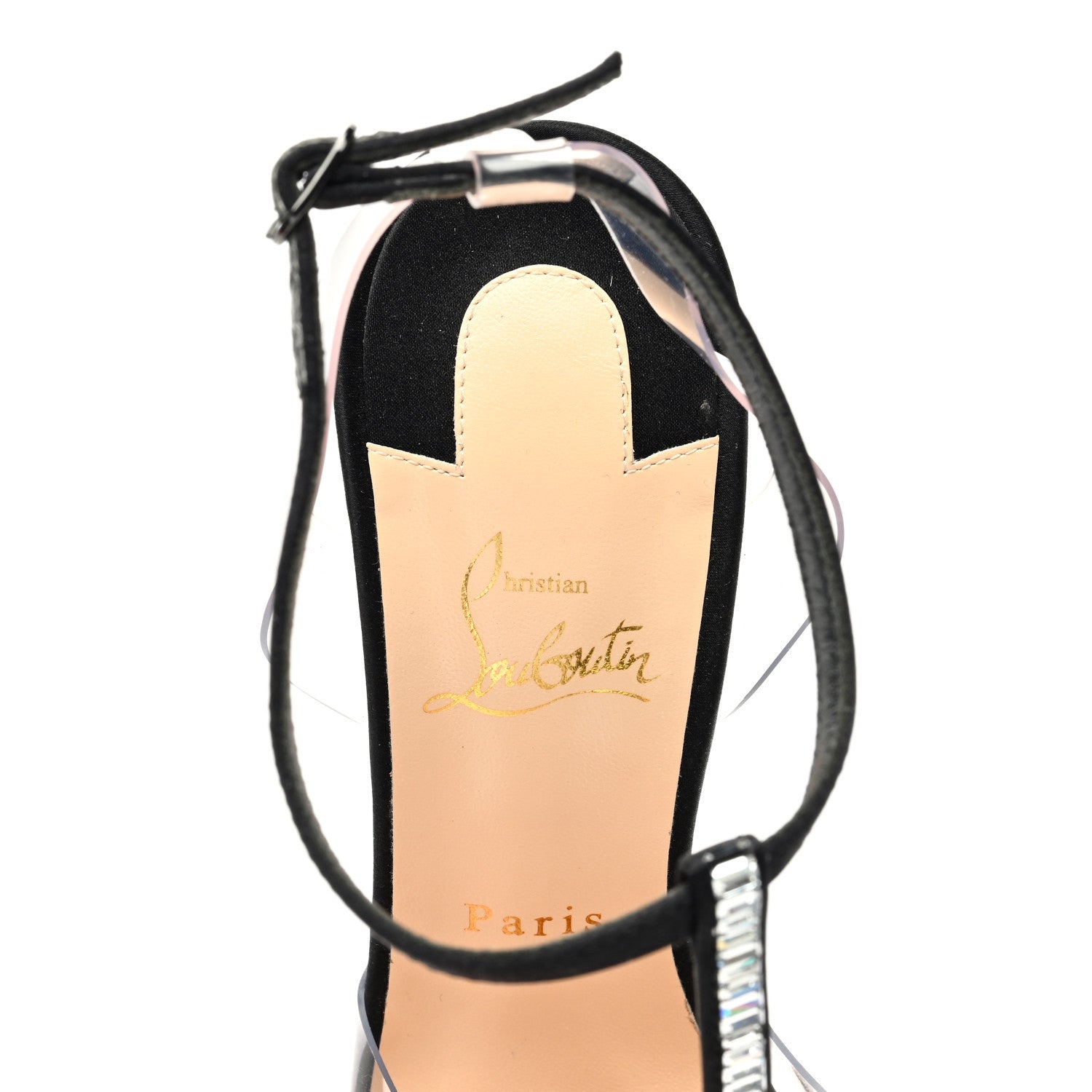 Christian Louboutin Satin PVC Crystal Nosy 100 Pumps 40 Black 7 of 8