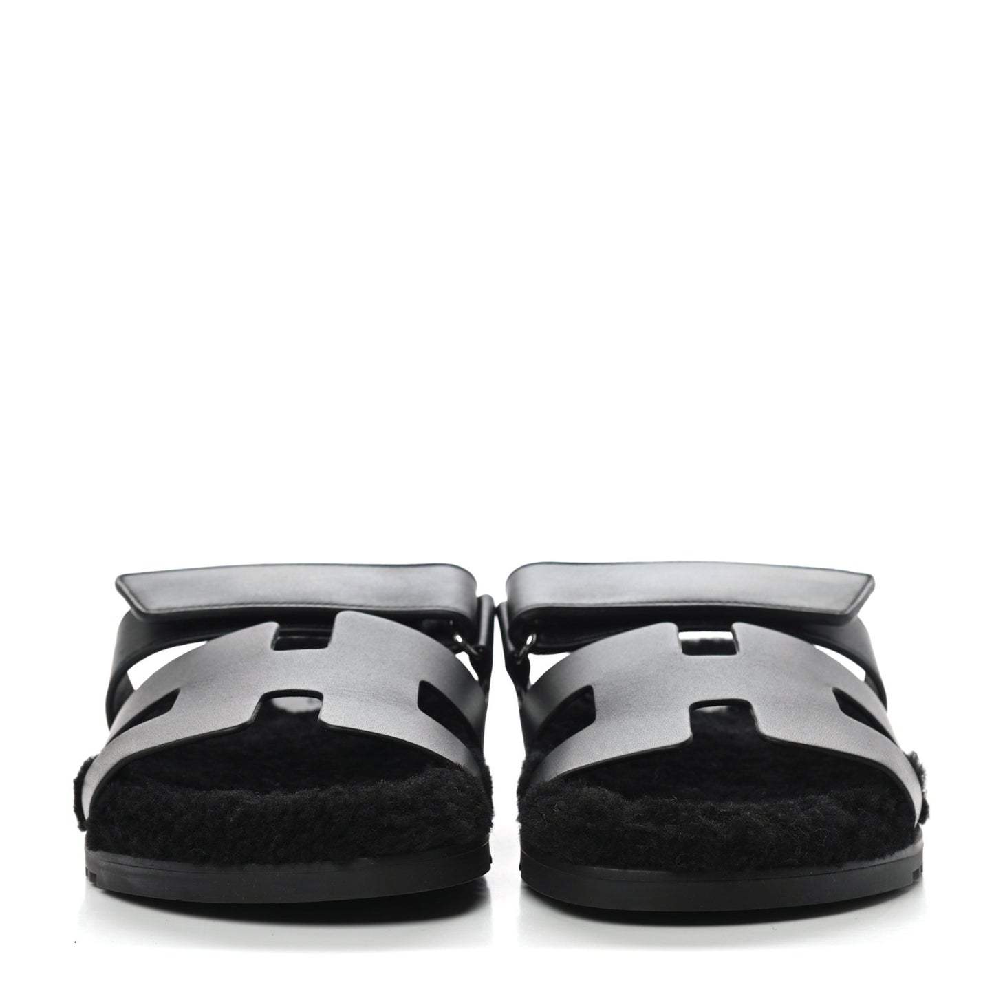 Calfskin Woolskin Womens Chypre Sandals 41 Black