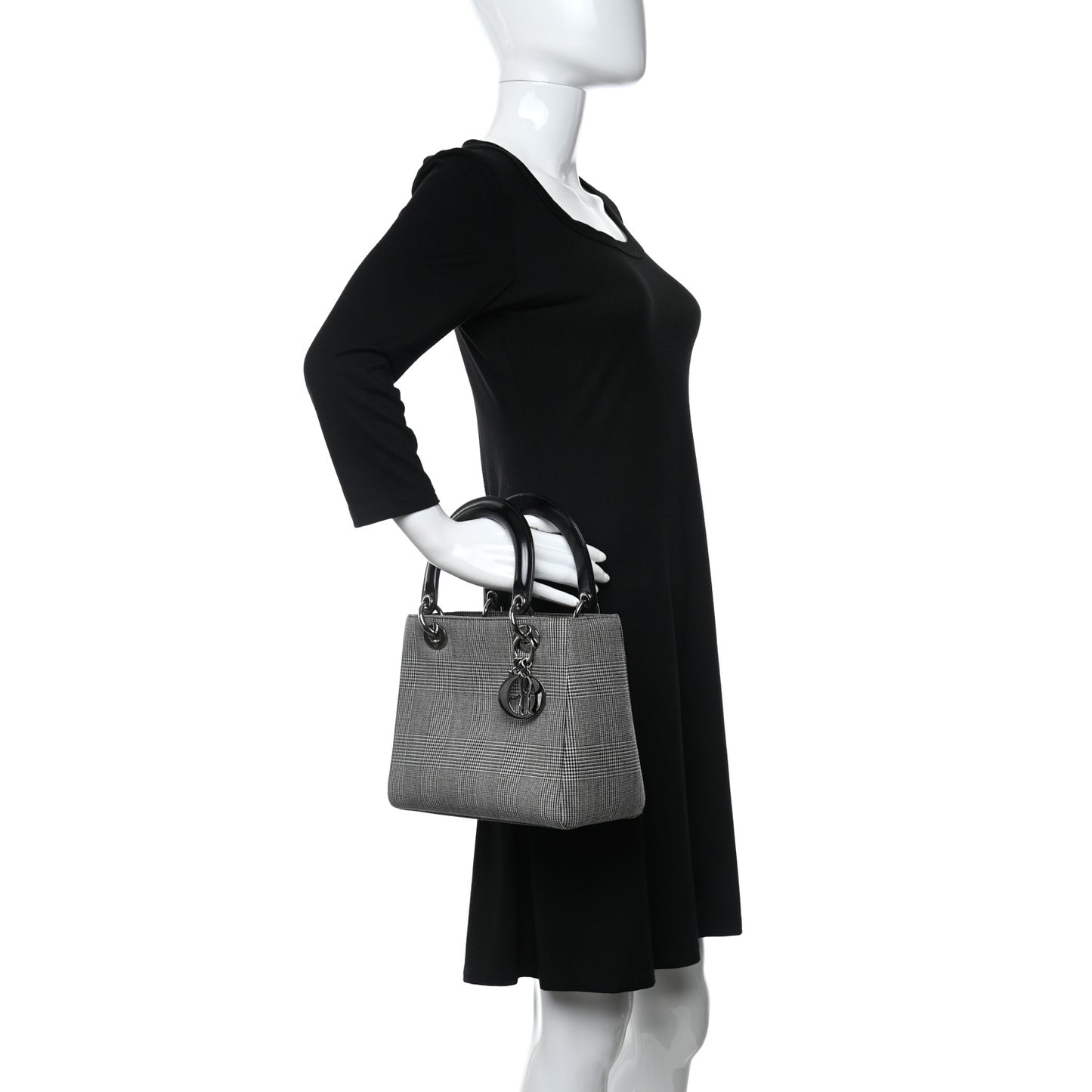 Patent Canvas Medium Lady Dior Black