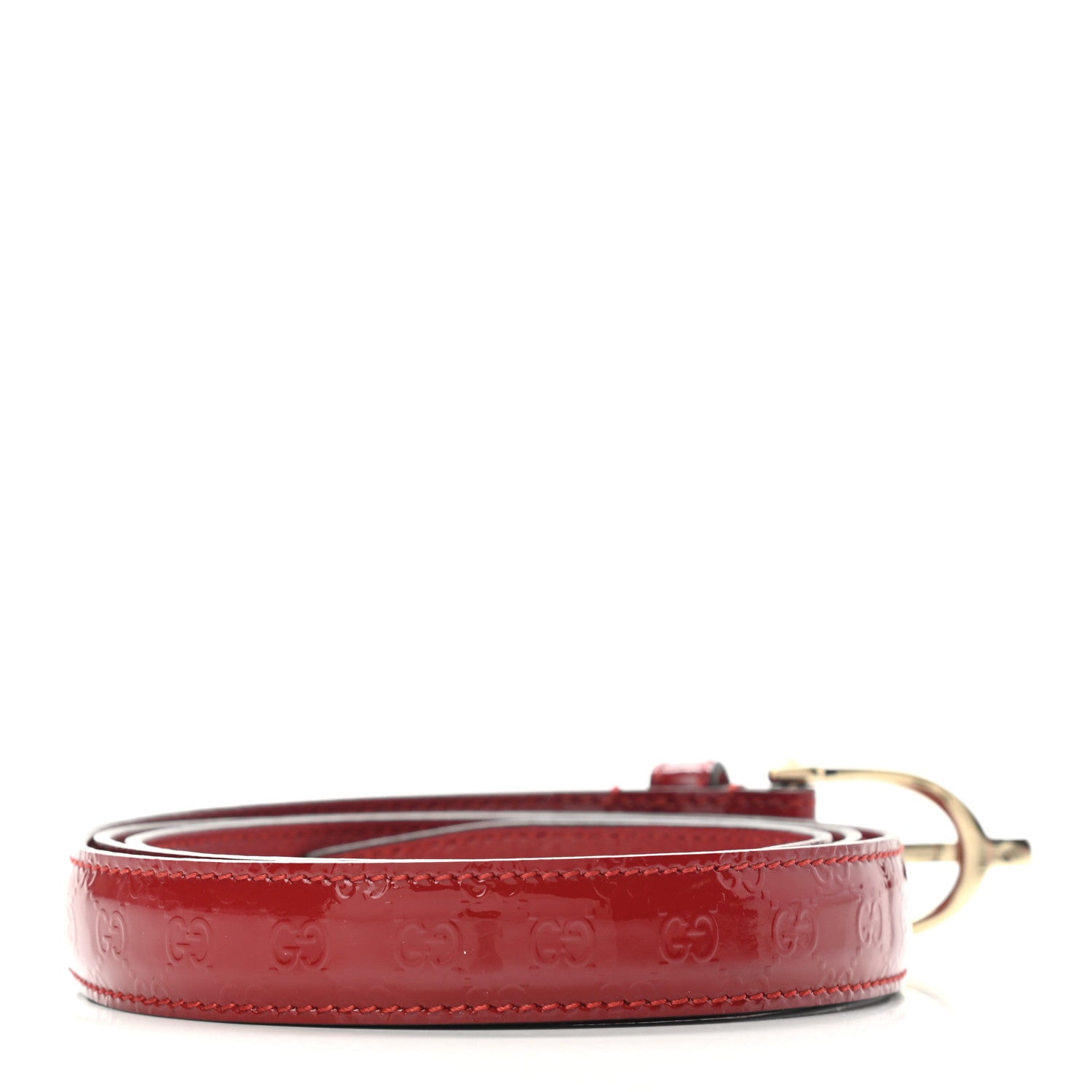 Gucci Patent Guccissima Belt 90 36 Red 2 of 6