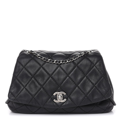 Chanel Grained Calfskin Single Flap Black 1 of 18