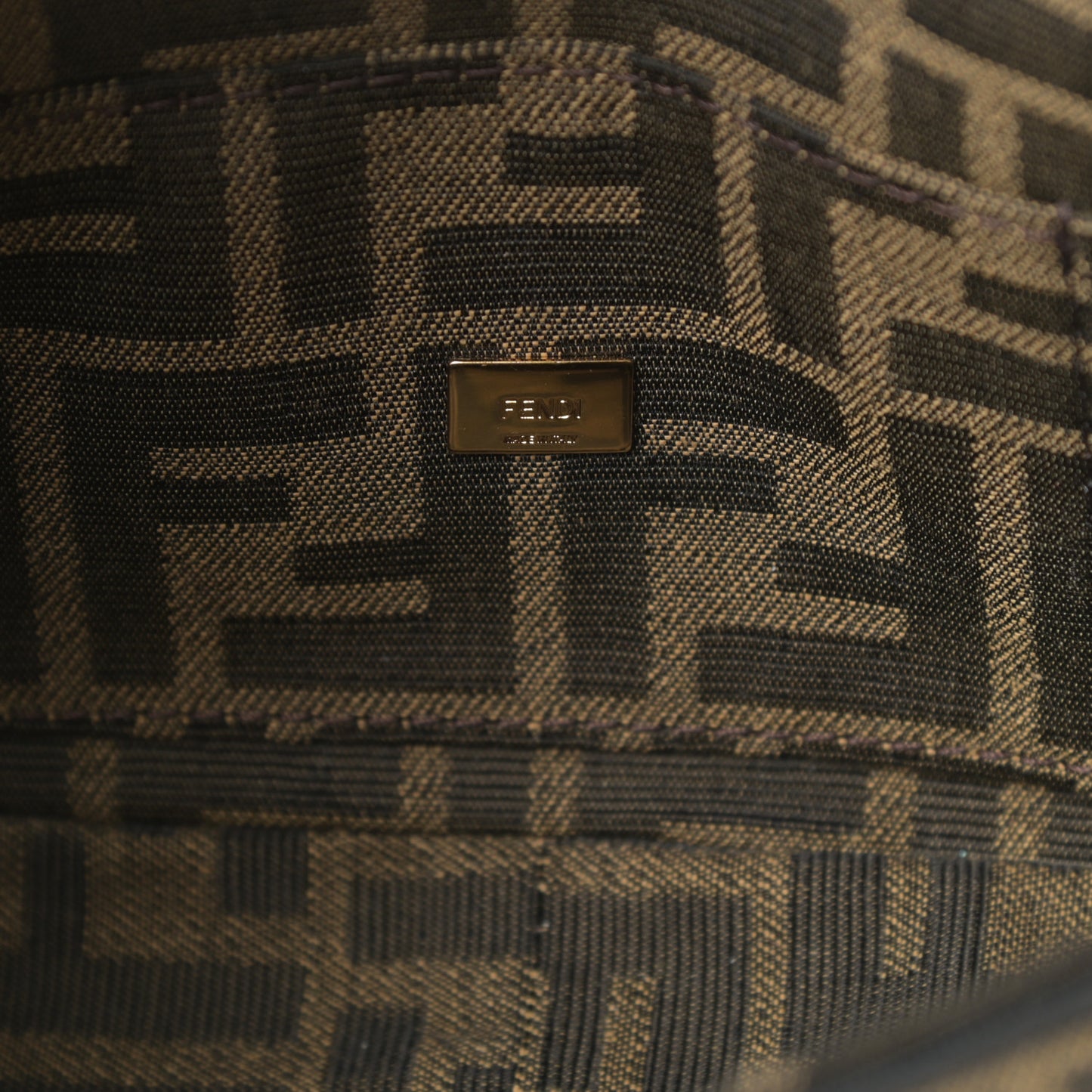 Fabric Jacquard FF 1974 Mini Baguette Tobacco Moro Black