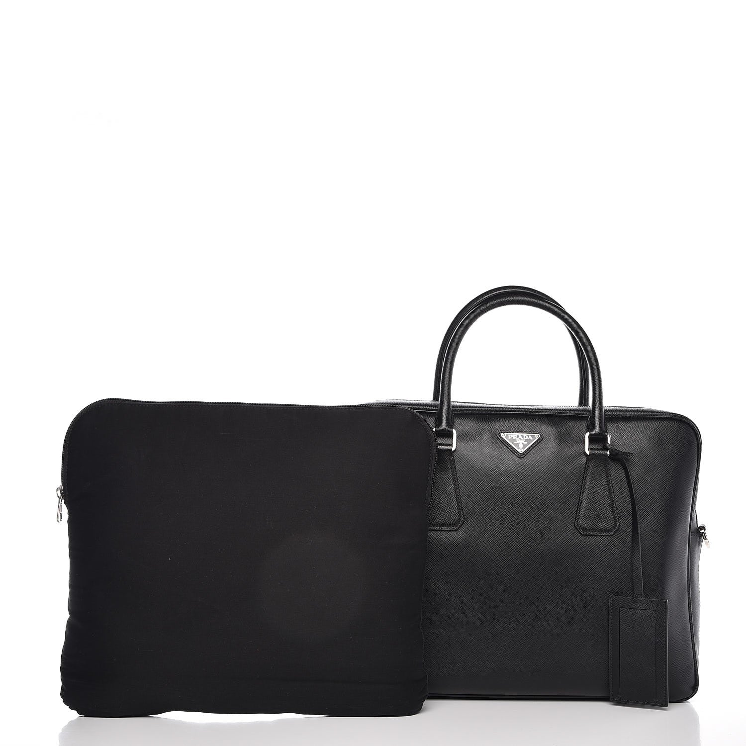 Prada Saffiano Travel Briefcase Nero Black 9 of 9