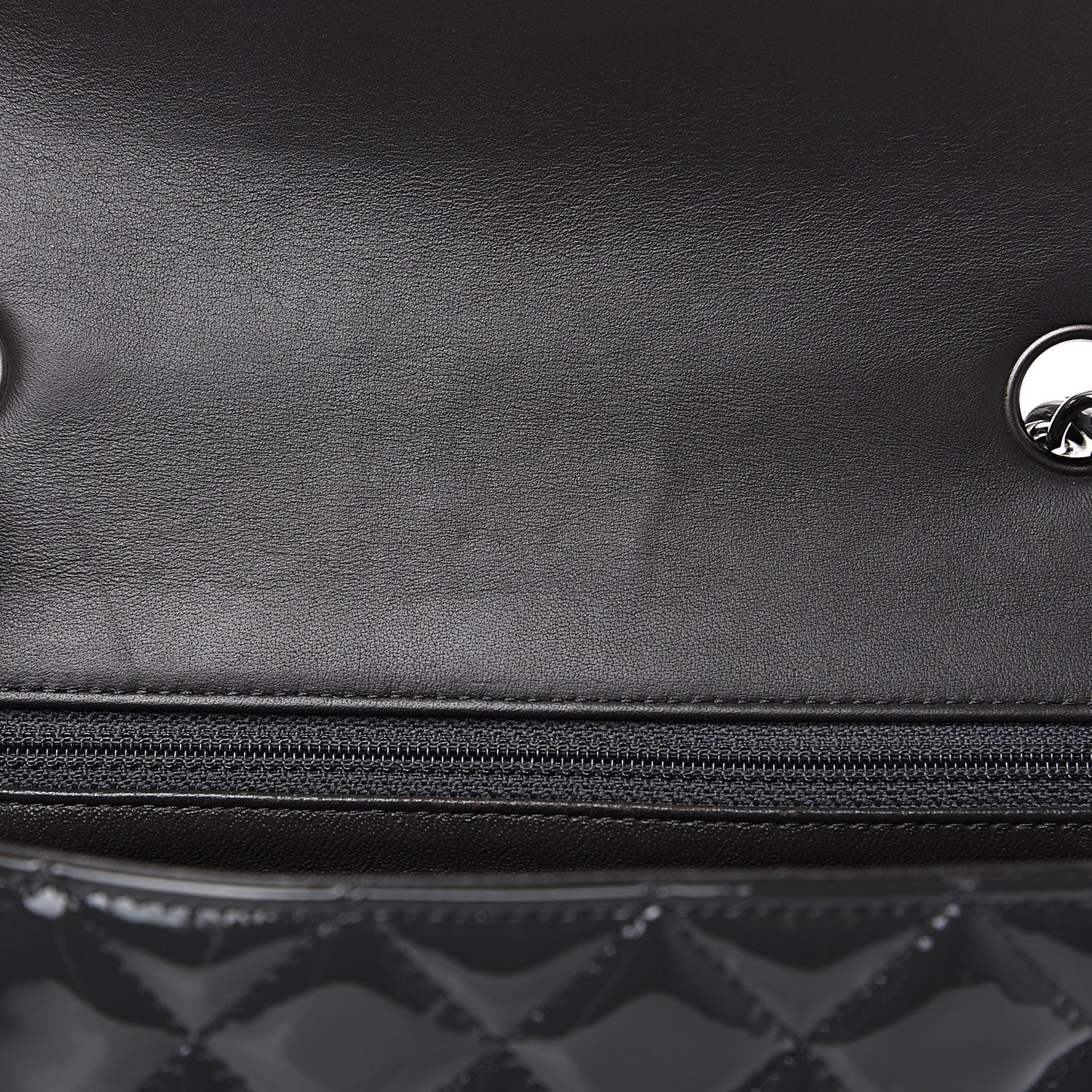 Patent Calfskin Quilted Mini Rectangular Flap Dark Grey