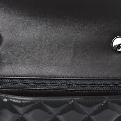 Chanel Patent Calfskin Quilted Mini Rectangular Flap Dark Grey 8 of 12