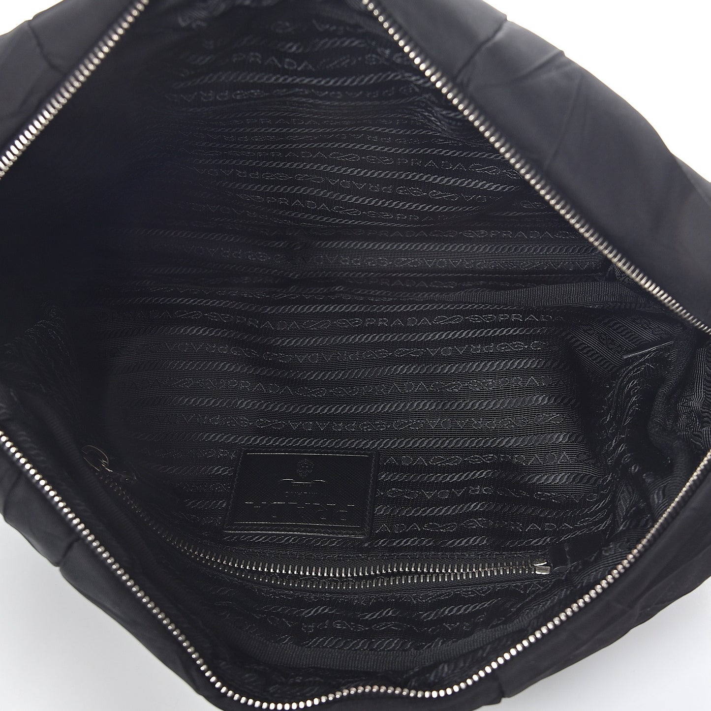 Nylon Tessuto Impuntu Quilted Shoulder Bag Black