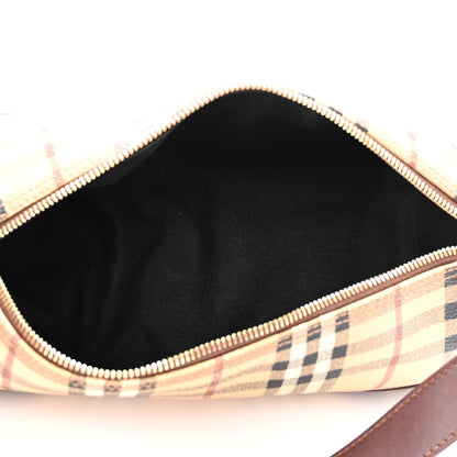 Burberry Haymarket Check Barrel Bag Brown 4 of 9