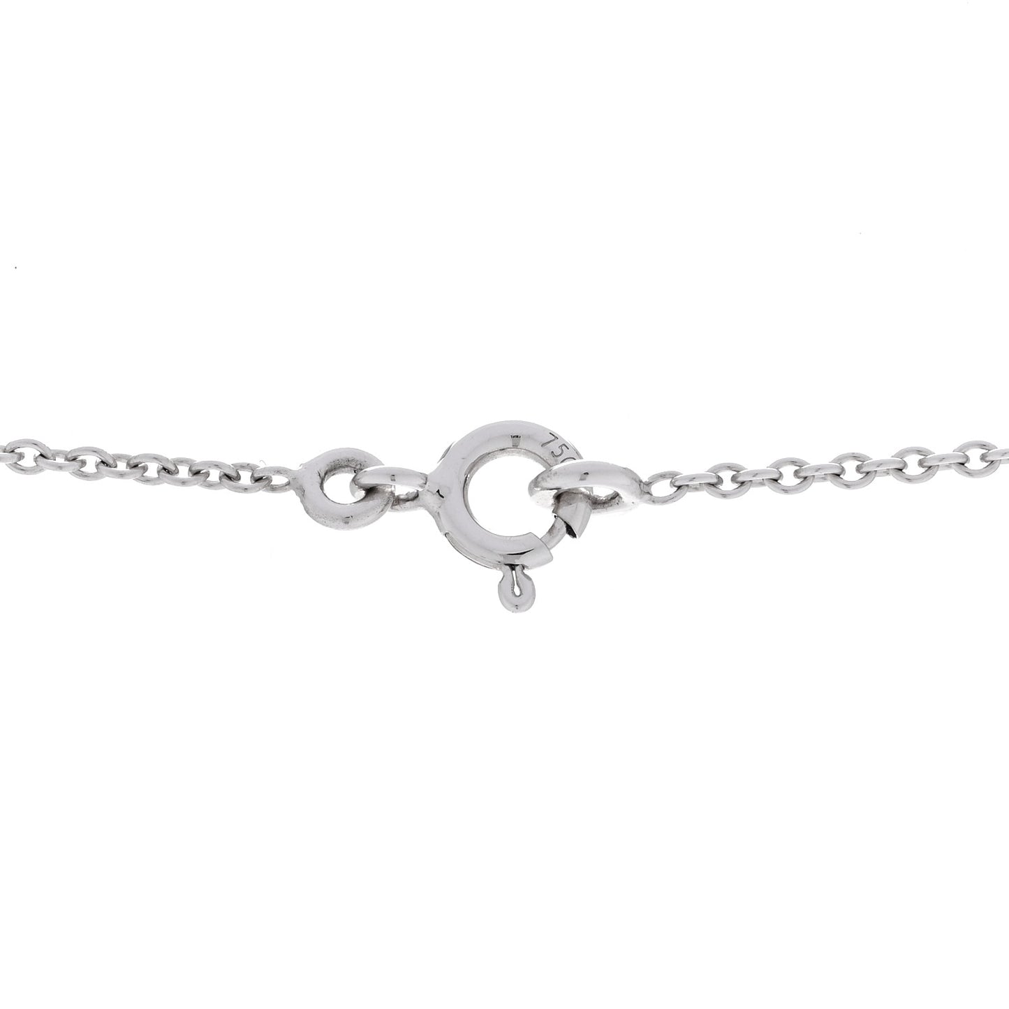 18K White Gold Diamond PM Chaine d'Ancre Enchainee Necklace