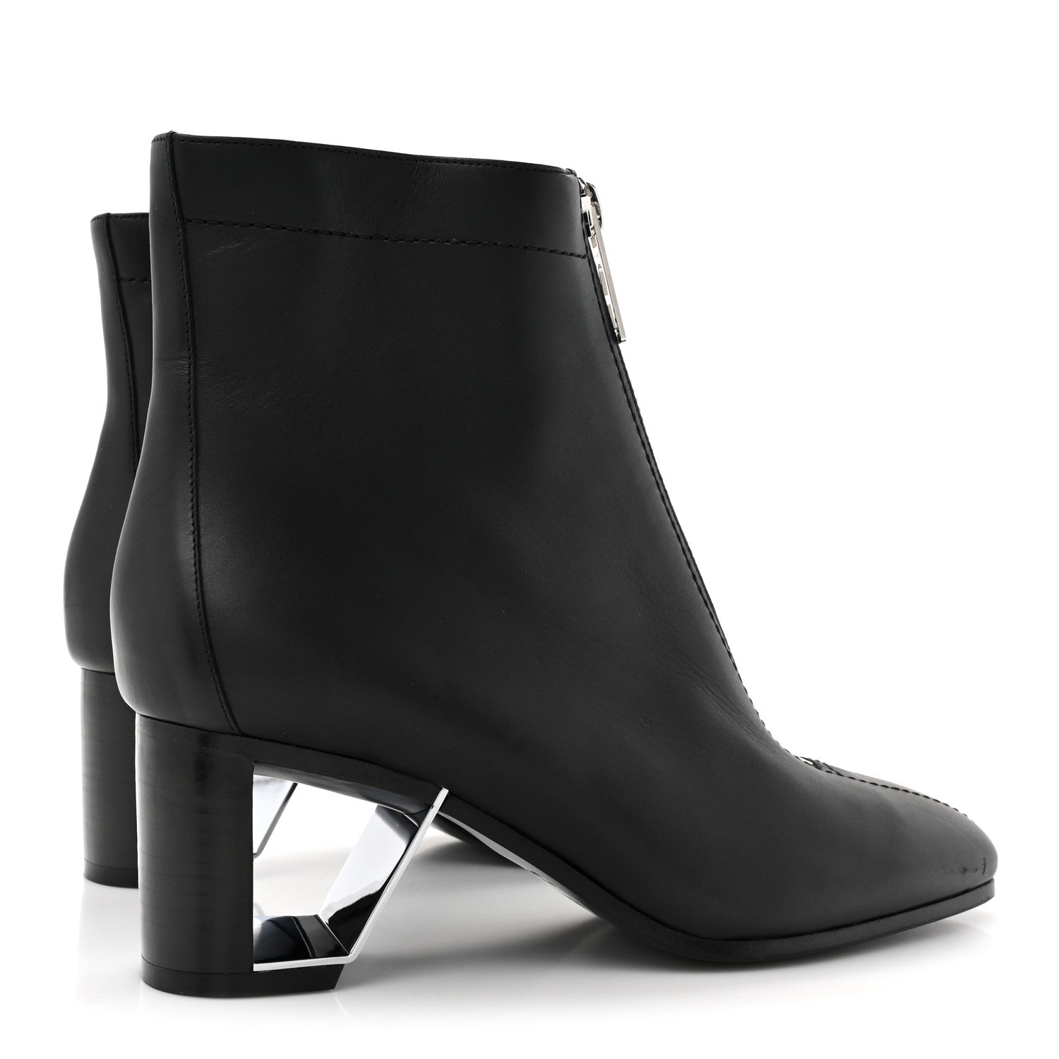 Hermes Calfskin Becky Ankle Boots 37.5 Black 4 of 10