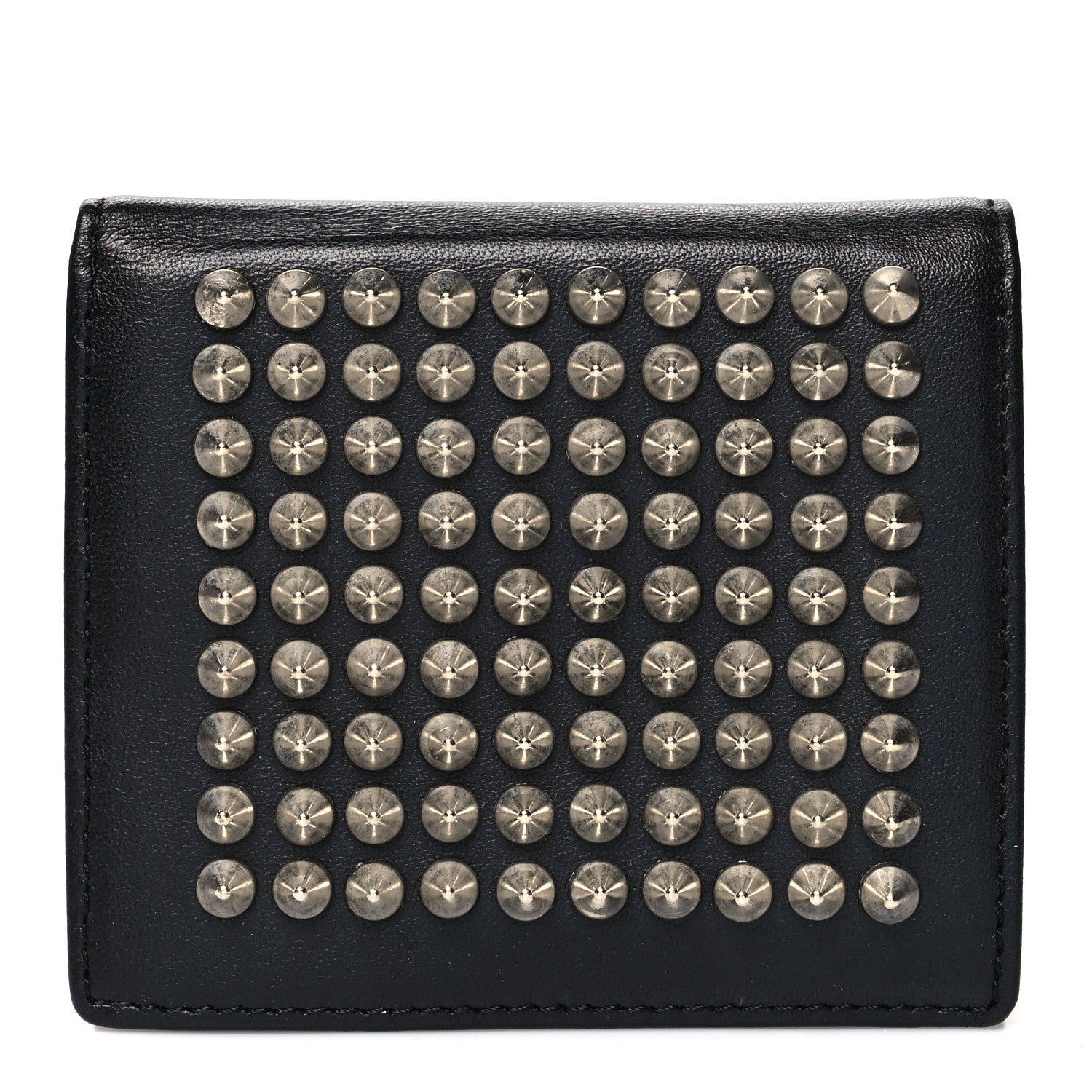 Christian Louboutin Calfskin Spiked Bi-Fold Wallet Black 1 of 11