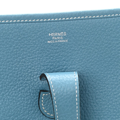 Hermes Taurillon Clemence Evelyne III GM Blue Jean 5 of 10